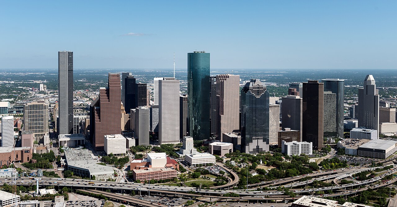 Houston skyline aerial view